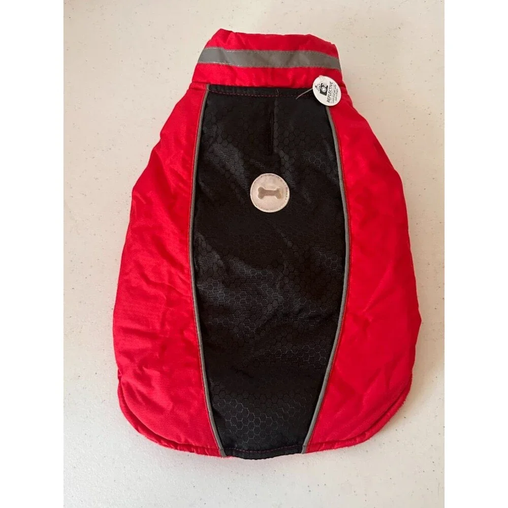 Simply Wag Reflective Dog Jacket Size S Red Black – Warm Pet Apparel